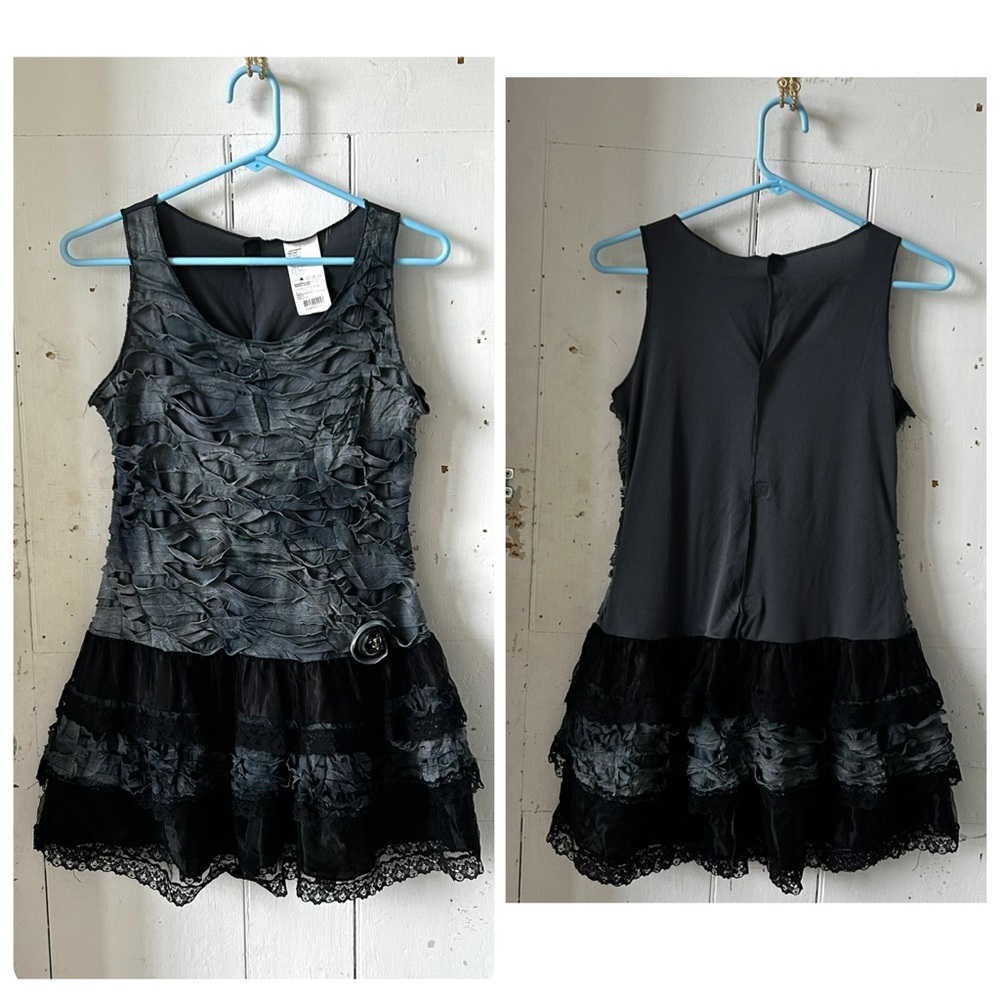 Girl's Zombie Tattered Dress with Skull & Crossbones Halloween Costume